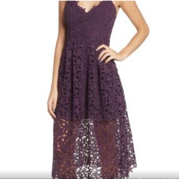 NWT ASTR Deep Purple MIDI Dress - Picture 2 of 10